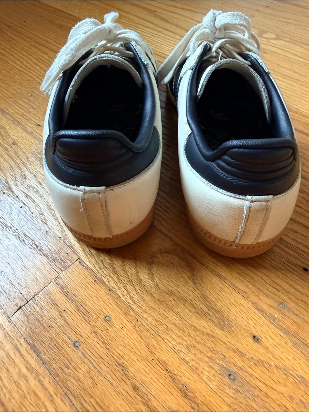 adidas samba OG Cream and Black Classic Sneakers with Gold Tongue Logo - Picture 6 of 9